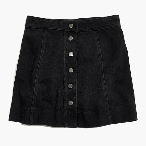Madewell Metropolis Snap Jean Skirt Black NWT - Picture 4 of 9